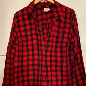 St. John's Bay Women's Plaid Button Down Shirt